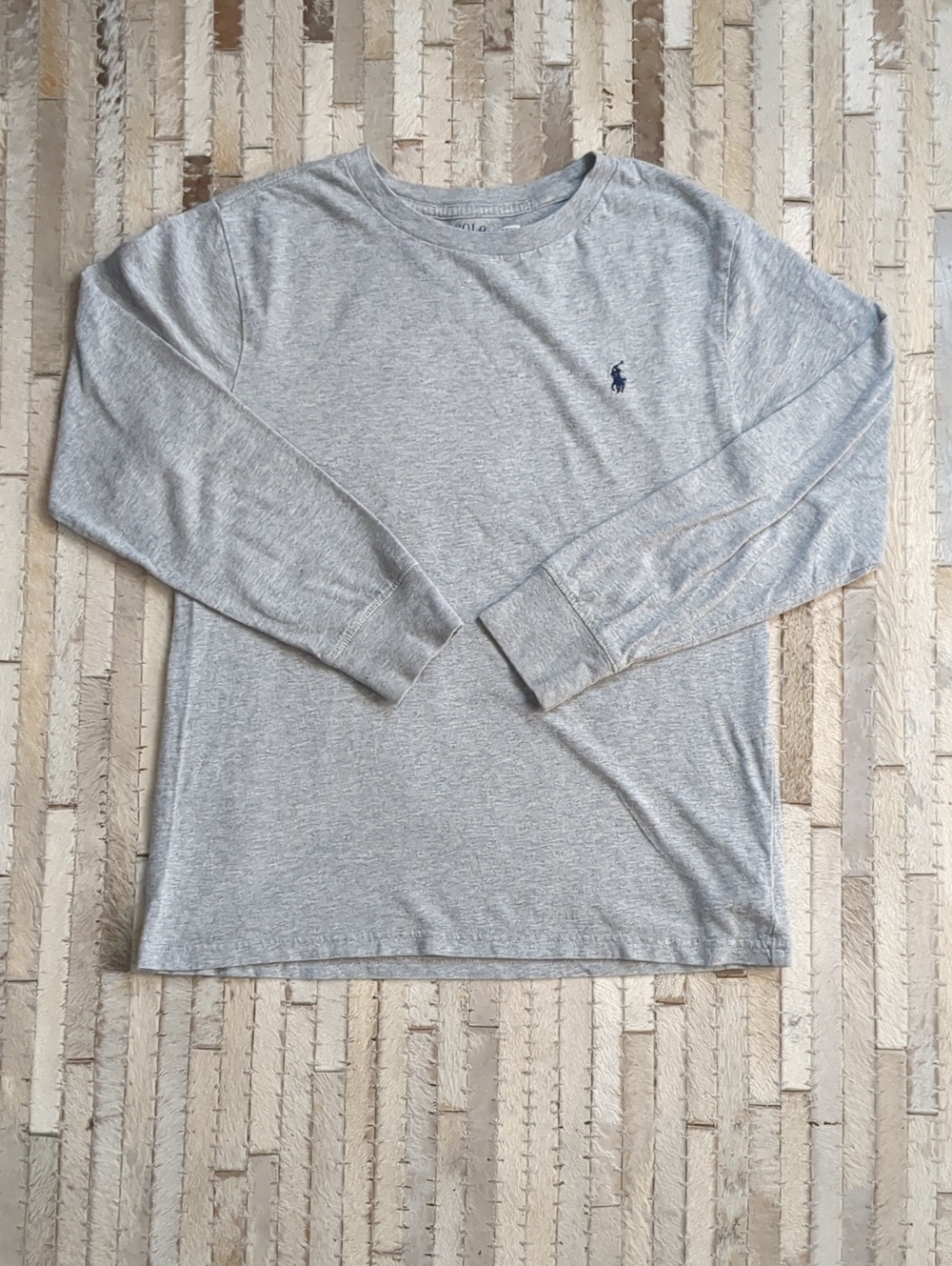 Polo Ralph Lauren Boys M Gray Cotton Jersey Long Sleeve T-Shirt